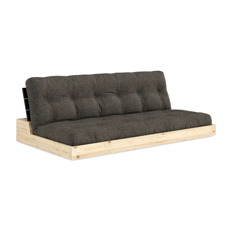 Canapé convertible en pin noir 196x166cm avec son futon mellow brown Base - Karup Design