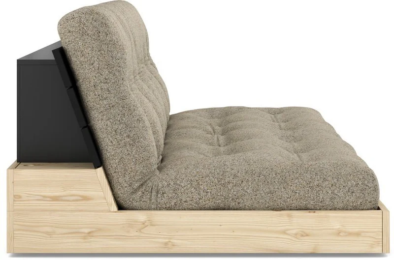 Canapé convertible en pin noir 196x166cm avec son futonwarm sand Base - Karup Design