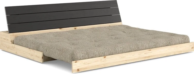 Canapé convertible en pin noir 196x166cm avec son futonwarm sand Base - Karup Design