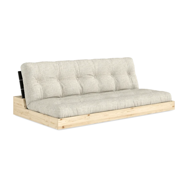 Canapé convertible en pin noir 196x166cm avec son futon soft chalk Base - Karup Design