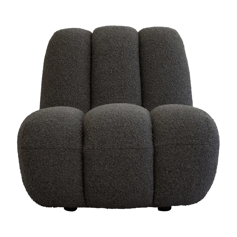 Fauteuil design en tissu bouclé taupe foncé Toe - 101 COPENHAGEN