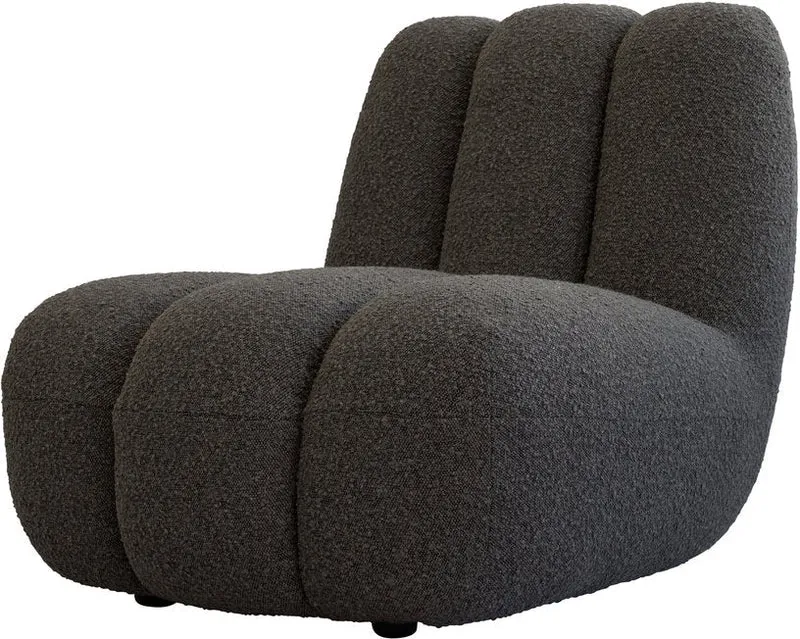 Fauteuil design en tissu bouclé taupe foncé Toe - 101 COPENHAGEN
