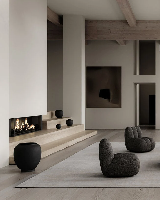 Fauteuil design en tissu bouclé taupe foncé Toe - 101 COPENHAGEN