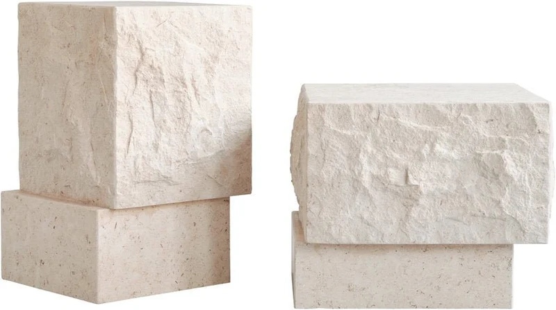 Table basse en calcaire 40x42x35cm Temple - 101 COPENHAGEN