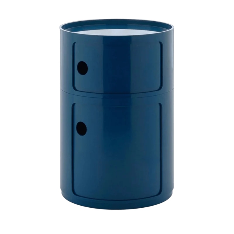 Table d'appoint bleu avec deux tiroirs Componibili Big - Kartell