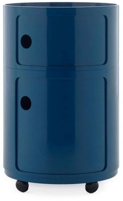 Table d'appoint bleu avec deux tiroirs Componibili Big - Kartell