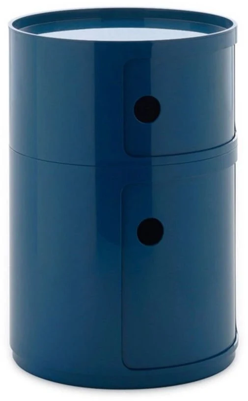 Table d'appoint bleu avec deux tiroirs Componibili Big - Kartell