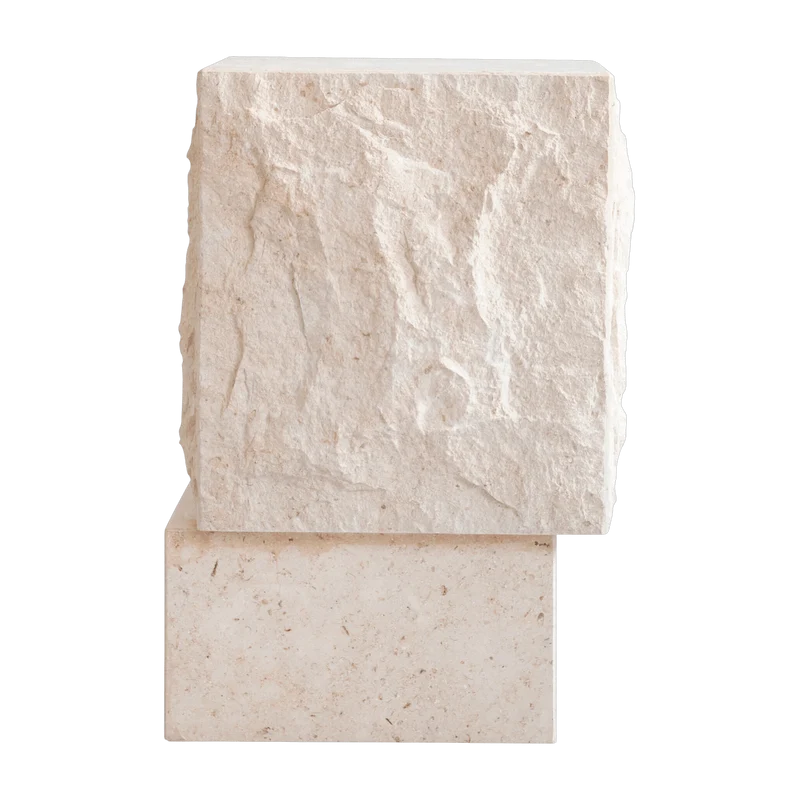 Table d'appoint en calcaire 33x32x50cm Temple - 101 COPENHAGEN