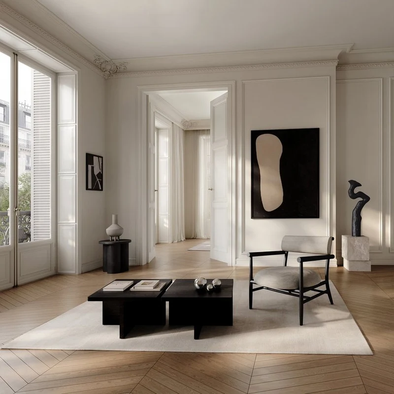 Table d'appoint en calcaire 33x32x50cm Temple - 101 COPENHAGEN