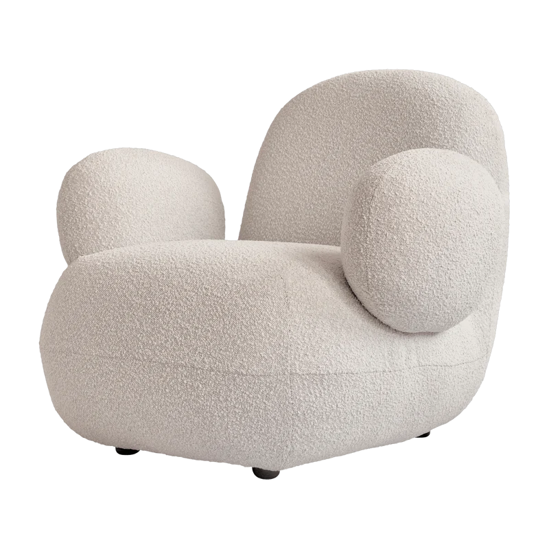 Fauteuil avec accoudoirs en tissu bouclé blanc cassé Toe - 101 COPENHAGEN