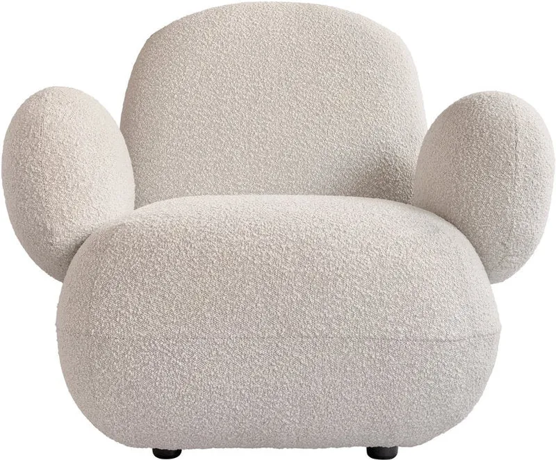 Fauteuil avec accoudoirs en tissu bouclé blanc cassé Toe - 101 COPENHAGEN