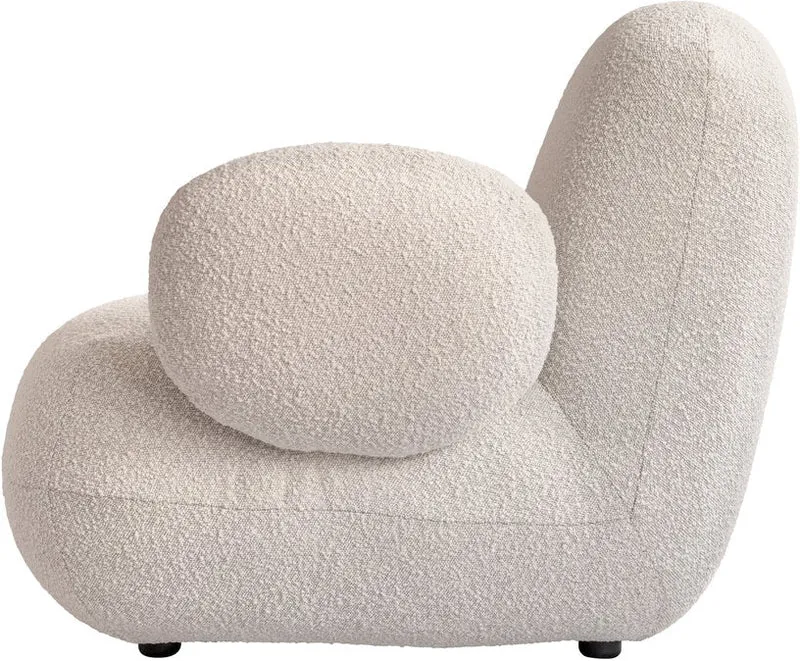 Fauteuil avec accoudoirs en tissu bouclé blanc cassé Toe - 101 COPENHAGEN