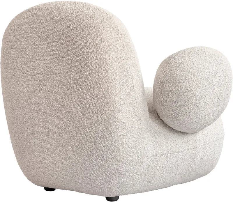 Fauteuil avec accoudoirs en tissu bouclé blanc cassé Toe - 101 COPENHAGEN