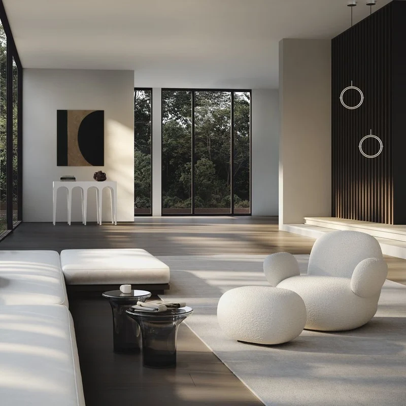 Fauteuil avec accoudoirs en tissu bouclé blanc cassé Toe - 101 COPENHAGEN