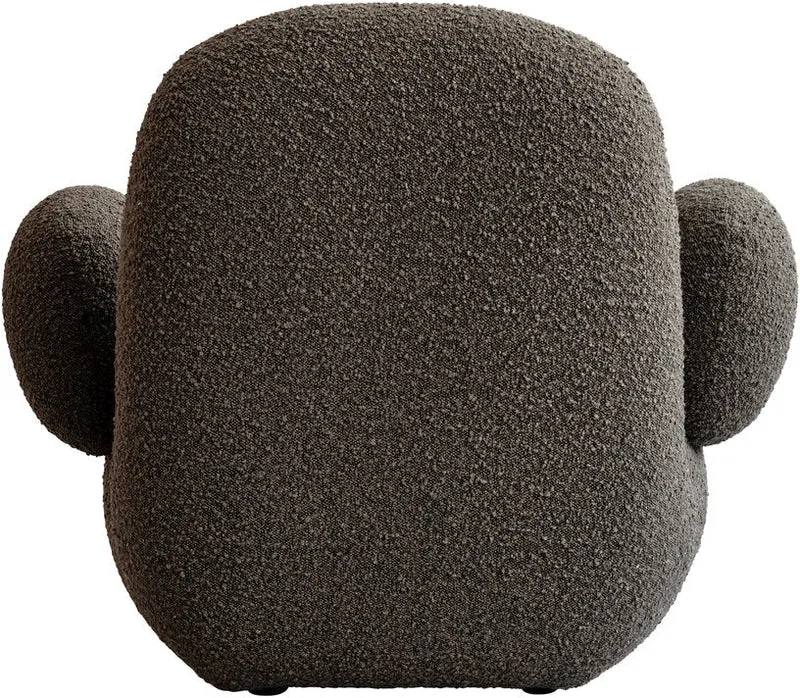 Fauteuil avec accoudoirs en tissu bouclé taupe foncé Toe - 101 COPENHAGEN