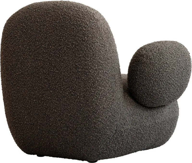 Fauteuil avec accoudoirs en tissu bouclé taupe foncé Toe - 101 COPENHAGEN