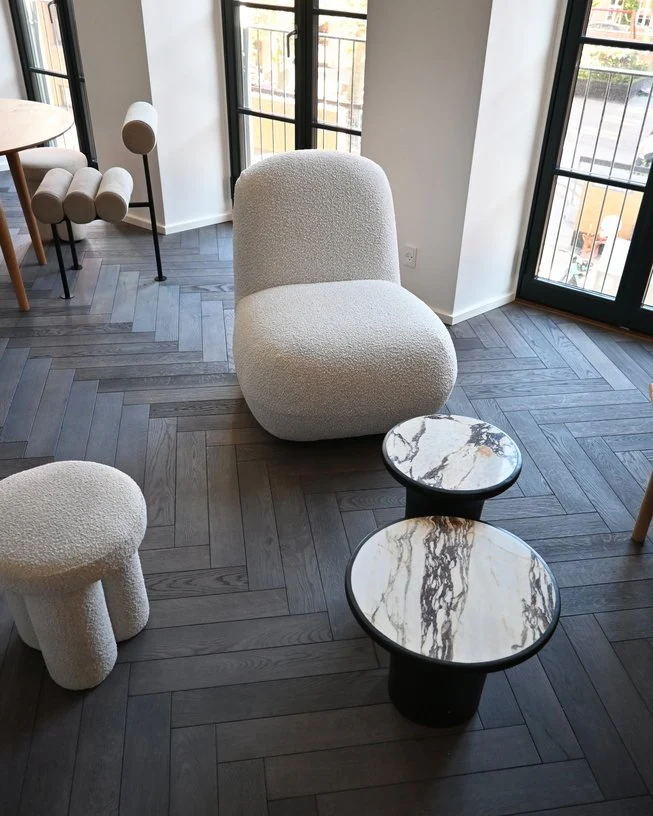 Fauteuil en tissu bouclé banc cassé Toe - 101 COPENHAGEN