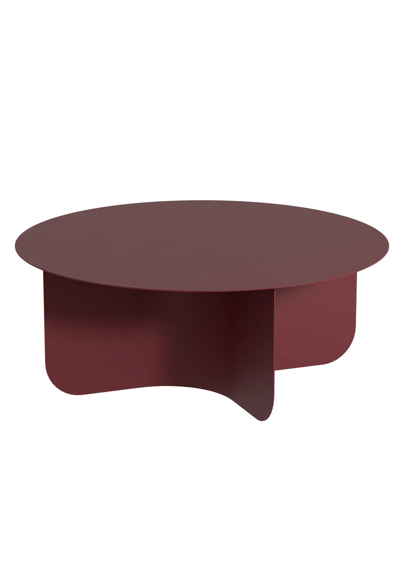 Table basse ronde en acier bordeaux 90x35cm Miro - Metallbude