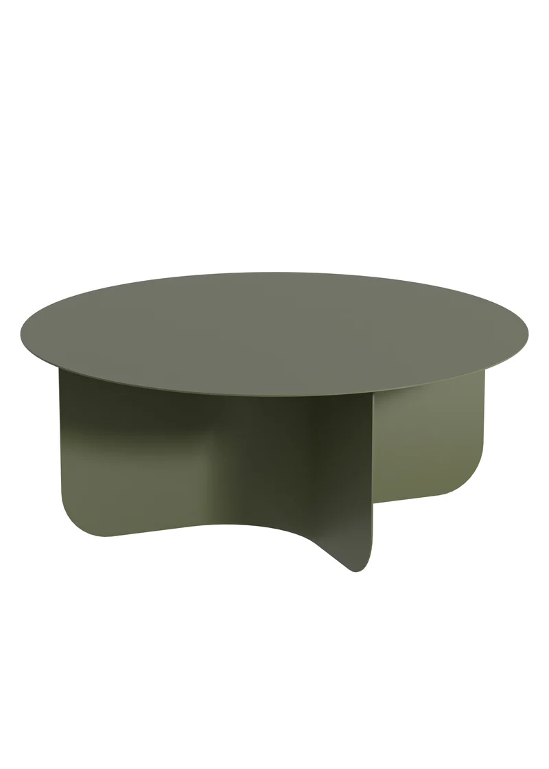 Table basse ronde en acier vert 90x35cm Miro - Metallbude