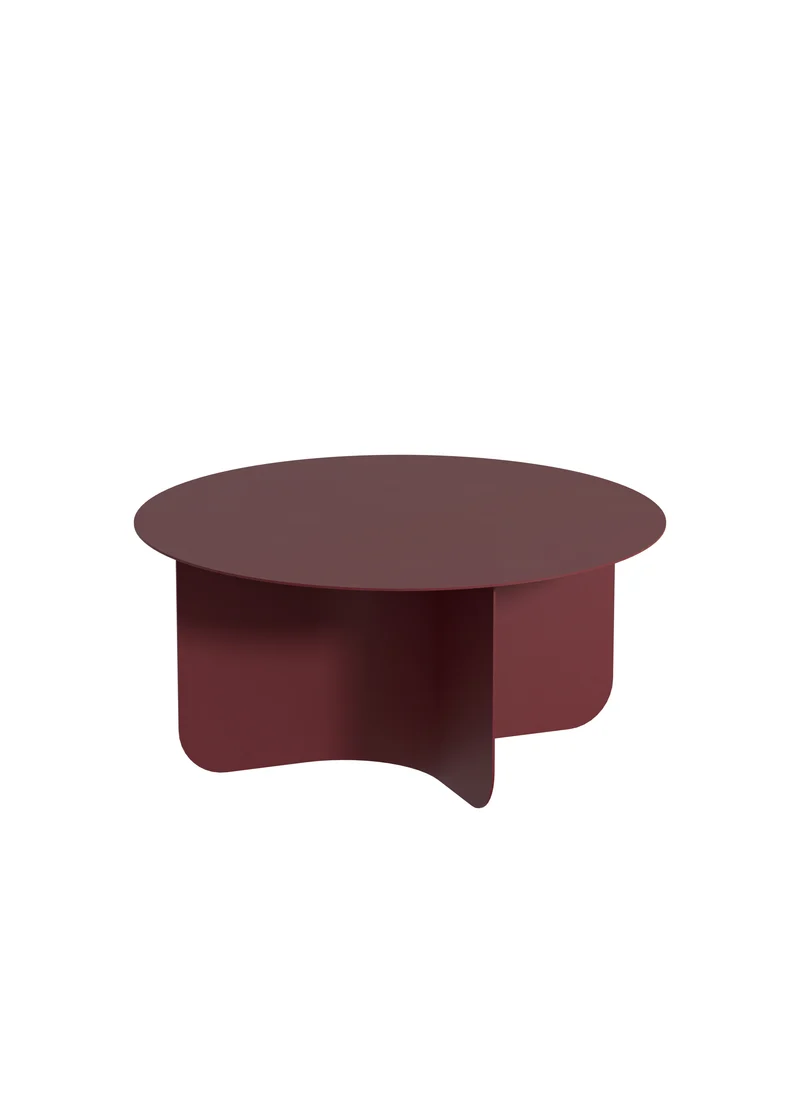 Table basse ronde en acier bordeaux 65x30cm Miro - Metallbude