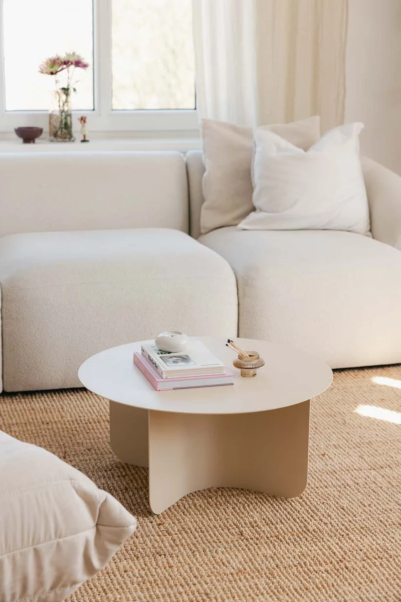 Table basse ronde en acier beige 65x30cm Miro - Metallbude