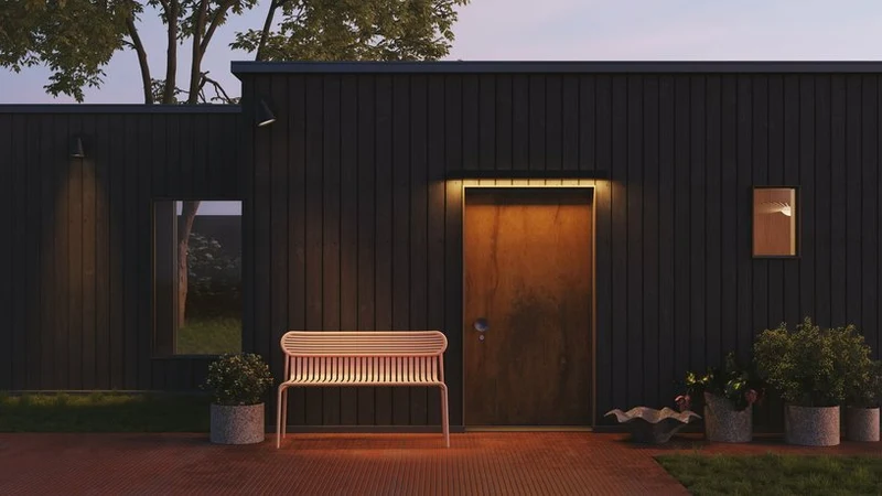 Banc de jardin en aluminium bleu Week-End - Petite Friture