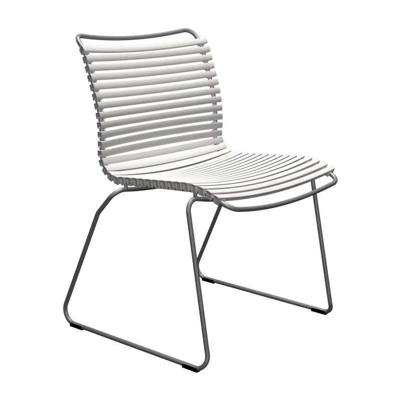 Chaise en métal et plastique blanc sans accoudoirs 58x82cm Click - Houe