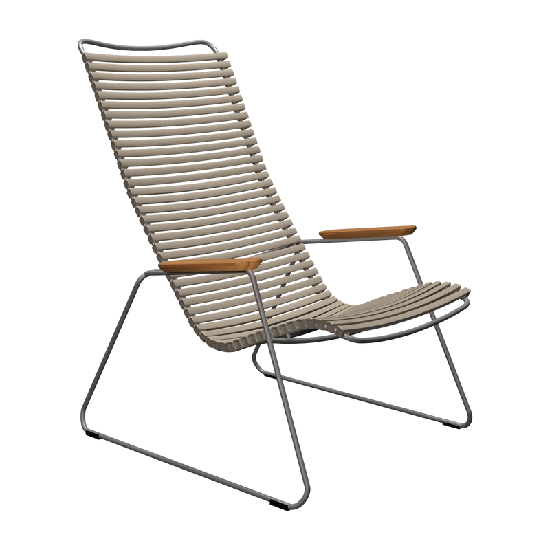 Fauteuil lounge en métal et plastique beige 78x72x77cm Click - Houe