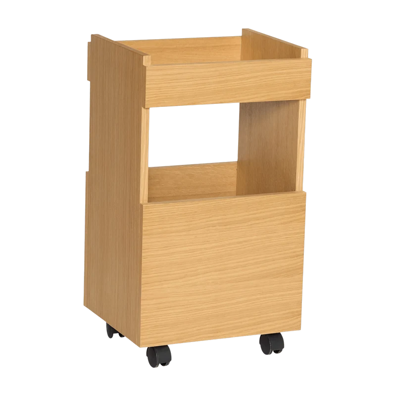 Chariot en bois de chêne naturel 40x35x70cm Forma - Hübsch
