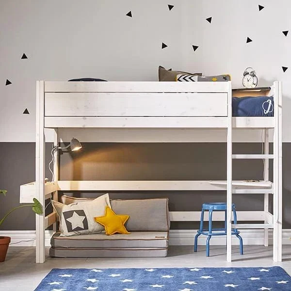 Lifetime Kidsrooms Mittelhochbett mit Leiter 152 cm - Original Weiss