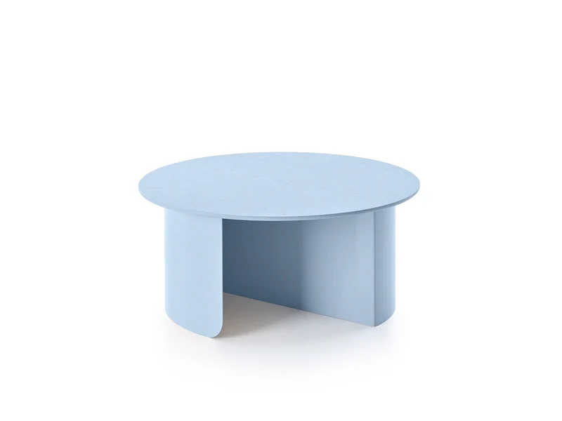 Table basse ronde en bois et acier bleu clair 75x35cm Plateau - Fest Amsterdam