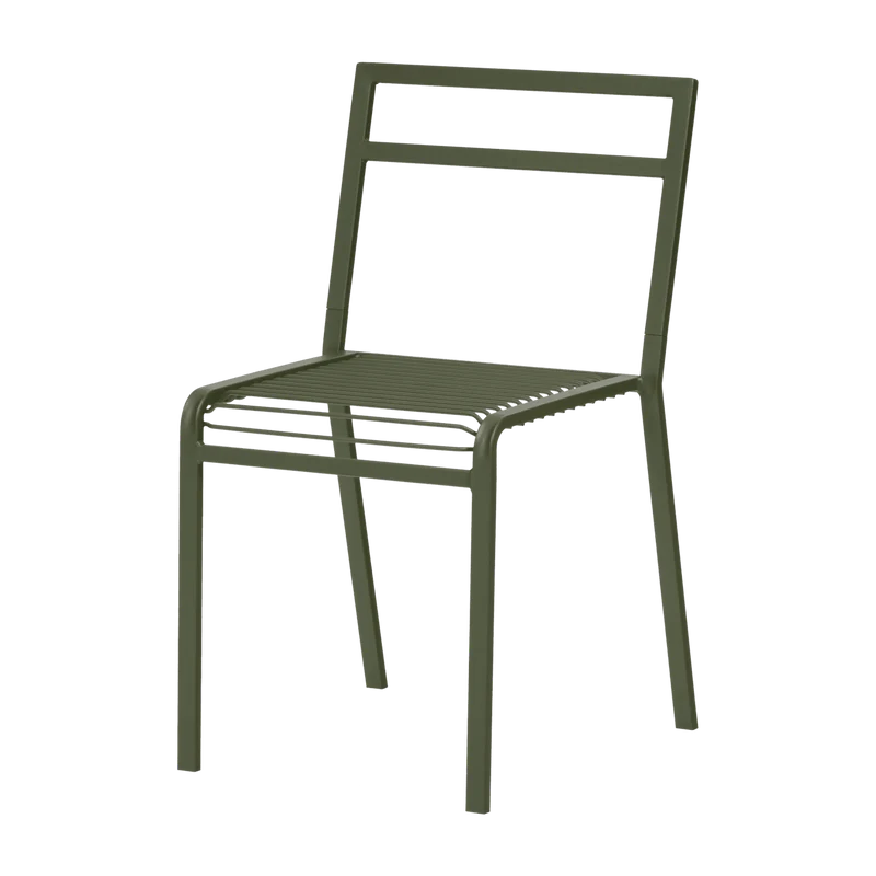 Chaise de jardin en acier vert forêt Oto - noo.ma