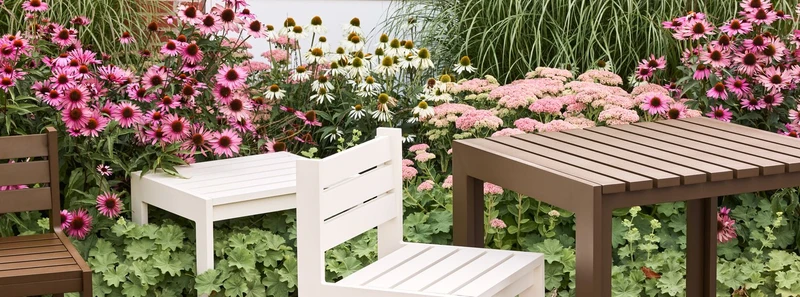 Chaise de jardin en acier beige et coussins beige sable Haus - Hübsch