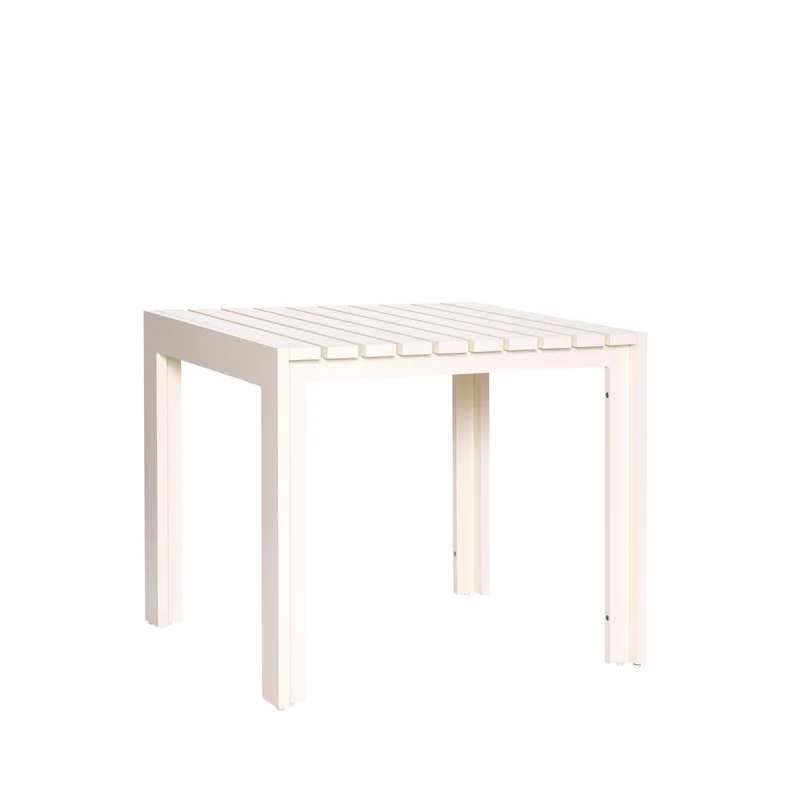 Table à manger de jardin rectangulaire en acier beige 89x80x76cm Haus - Hübsch
