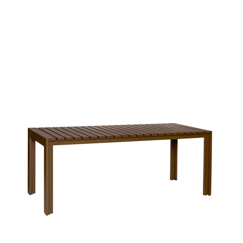 Table à manger de jardin rectangulaire en acier marron 191x80x76cm Haus - Hübsch