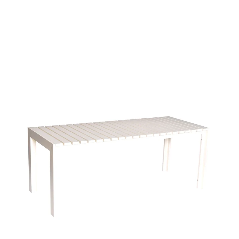 Table à manger de jardin rectangulaire en acier beige 191x80x76cm Haus - Hübsch