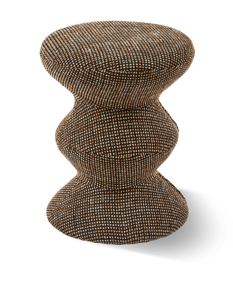 Tabouret en tissu marron Soft 36x47cm Zig Zag - Pols Potten