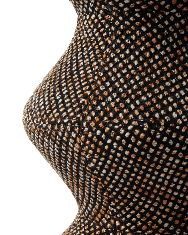 Tabouret en tissu marron Soft 36x47cm Zig Zag - Pols Potten