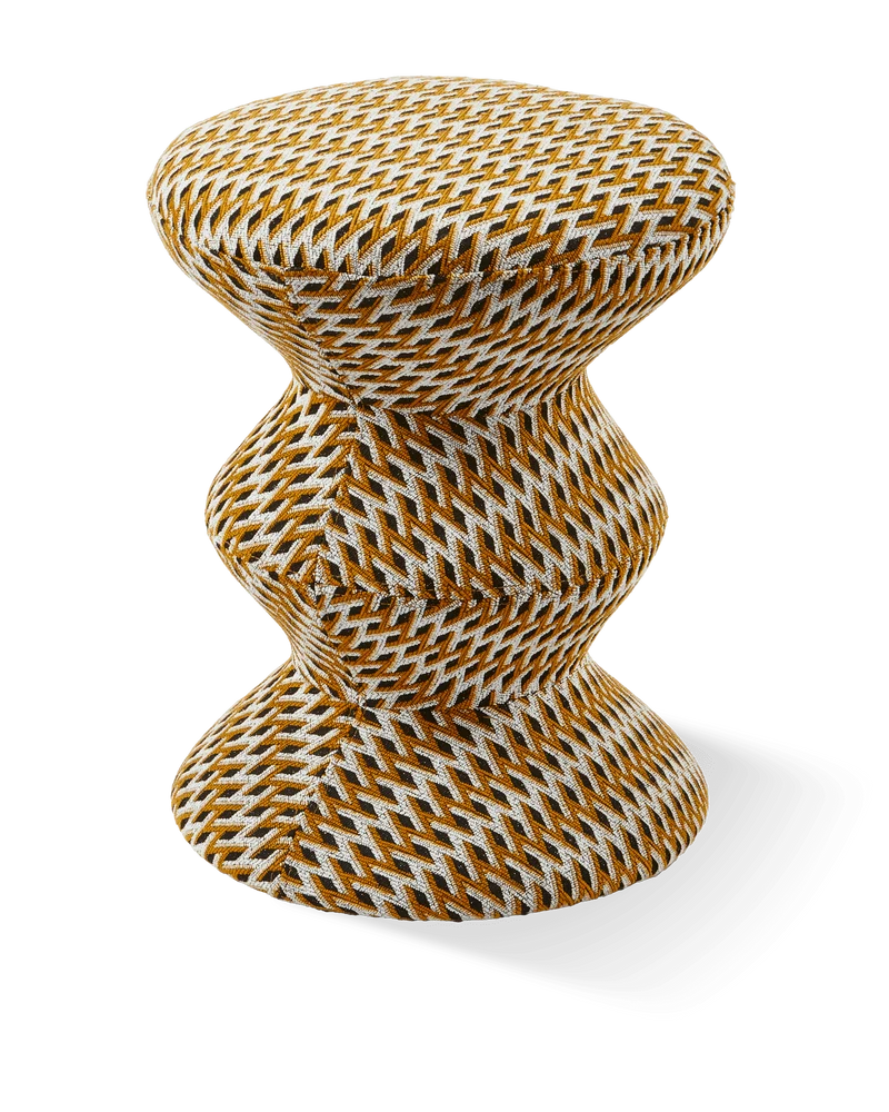 Tabouret en tissu à motif jaune Soft 36x47cm Zig Zag - Pols Potten