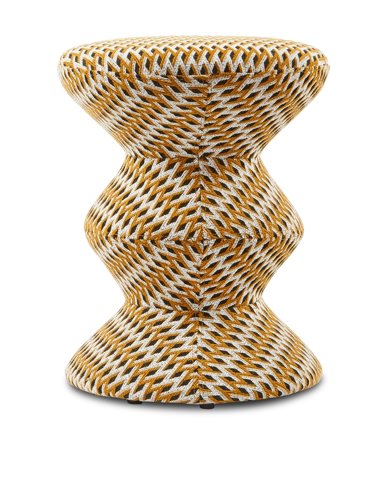 Tabouret en tissu à motif jaune Soft 36x47cm Zig Zag - Pols Potten