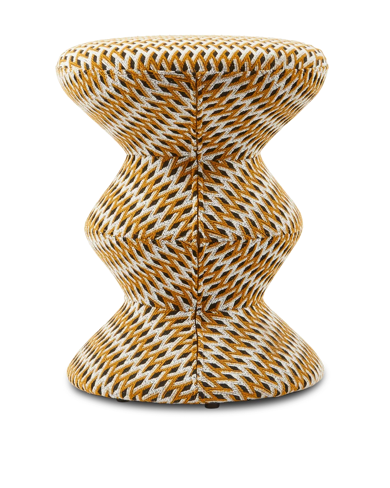Tabouret en tissu à motif jaune Soft 36x47cm Zig Zag - Pols Potten