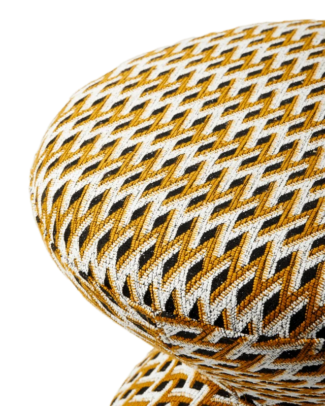 Tabouret en tissu à motif jaune Soft 36x47cm Zig Zag - Pols Potten