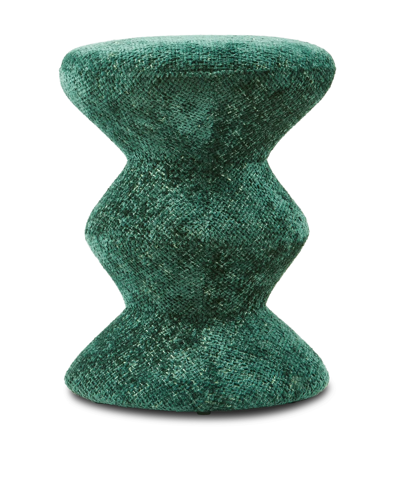 Tabouret en tissu vert foncé Soft 36x47cm Zig Zag - Pols Potten