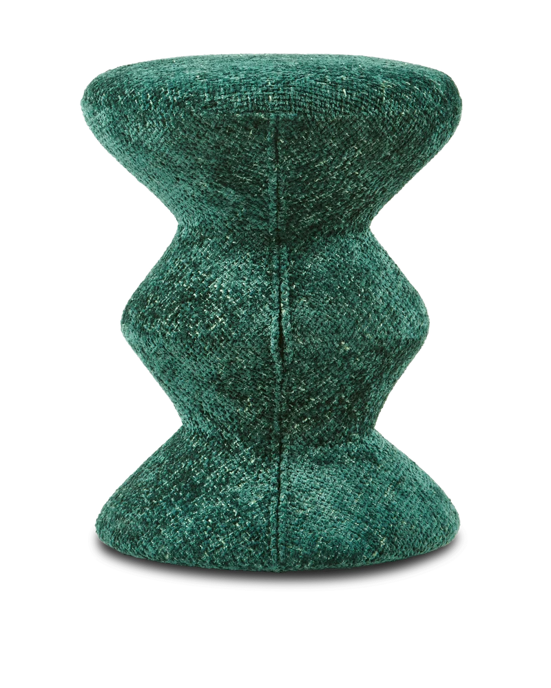 Tabouret en tissu vert foncé Soft 36x47cm Zig Zag - Pols Potten