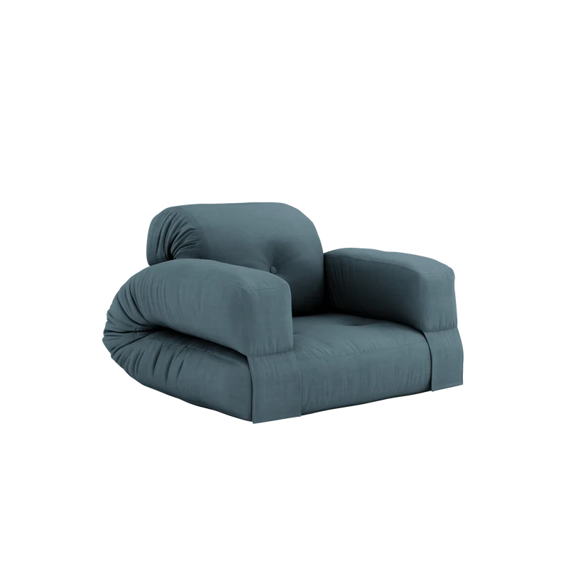 Canapé convertible en coton bleu pétrole 90x122x66cm Hippo - Karup Design