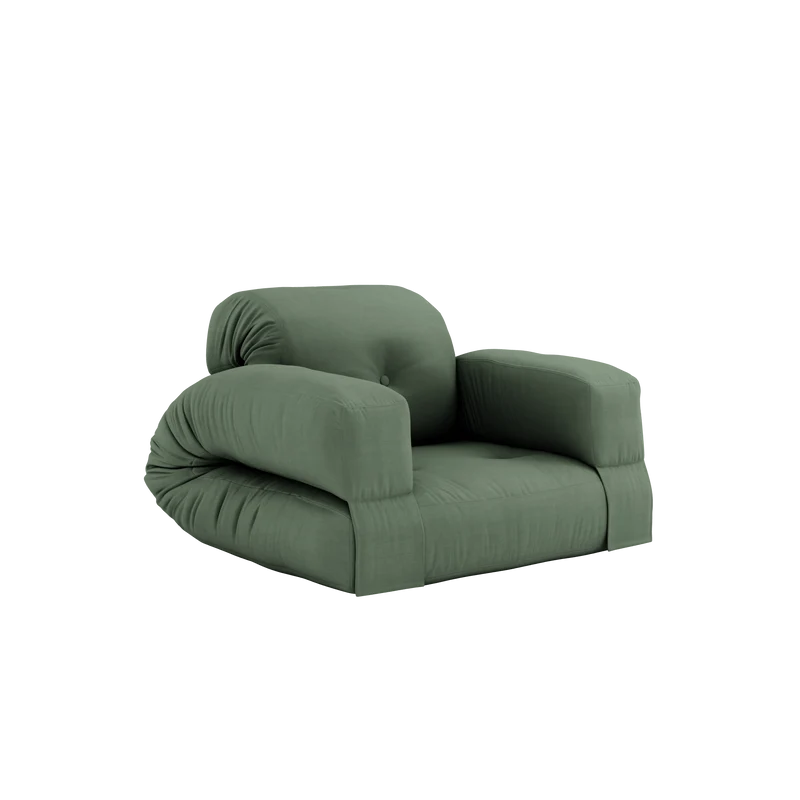 Canapé convertible en coton olive green 90x122x66cm Hippo - Karup Design