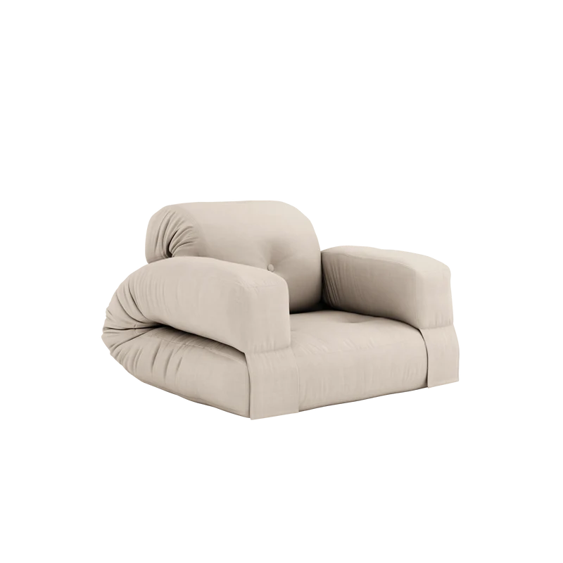 Canapé convertible en coton beige 90x122x66cm Hippo - Karup Design