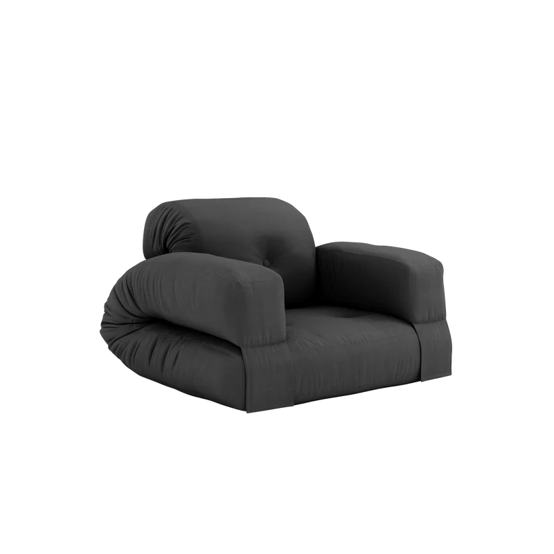 Canapé convertible en coton gris foncé 90x122x66cm Hippo - Karup Design