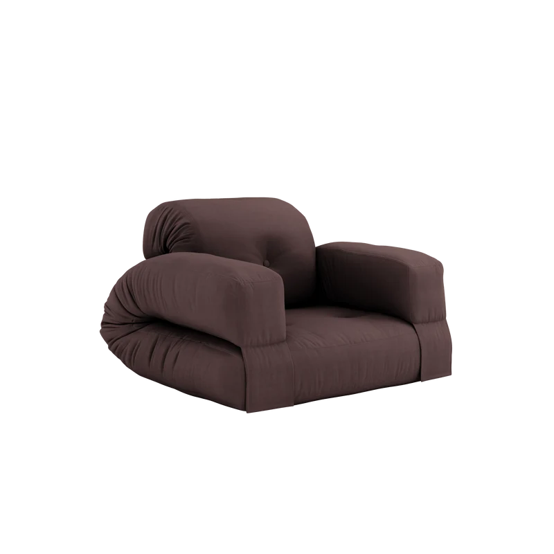 Canapé convertible en coton marron 90x122x66cm Hippo - Karup Design