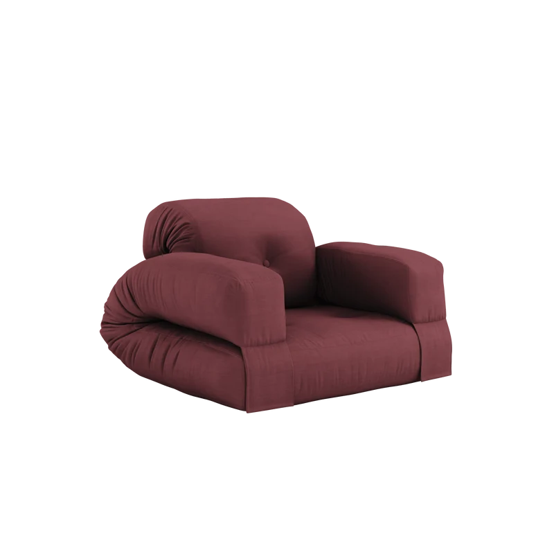 Canapé convertible en coton bordeaux 90x122x66cm Hippo - Karup Design